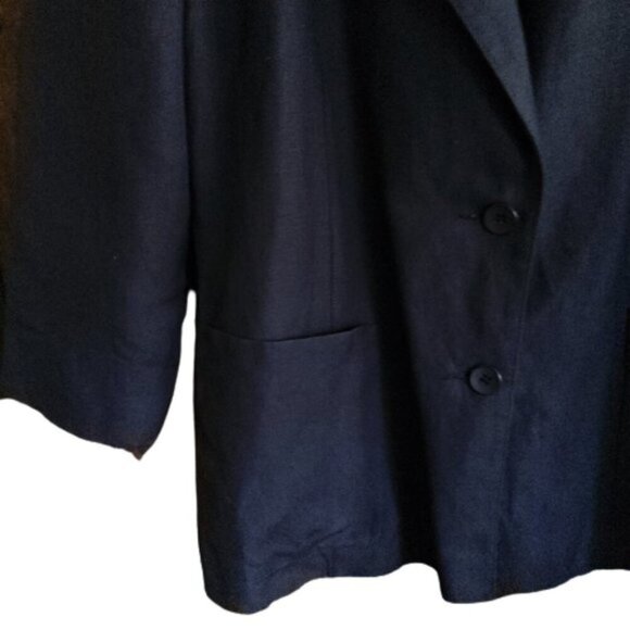 Vintage 90s navy blue chic Italian Byblos embroidered blazer jacket - Picture 8 of 11